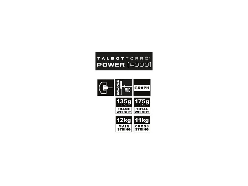TALBOT torro Raquette de squash Power 4000, noir/orange
