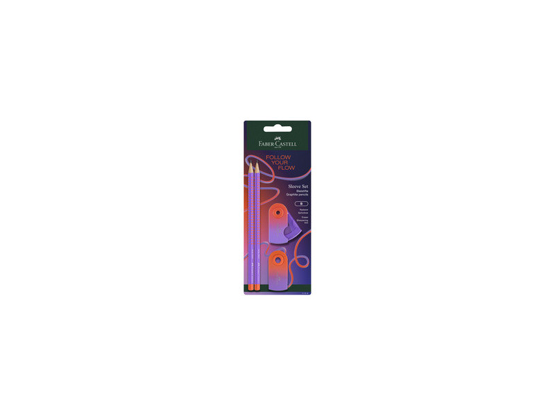 FABER-CASTELL Kit d'écriture GRIP Flow Edition, buzzing blue