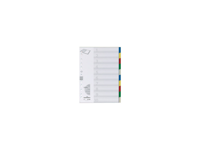 DURABLE Intercalaires en plastique, A4, PP, 10 touches