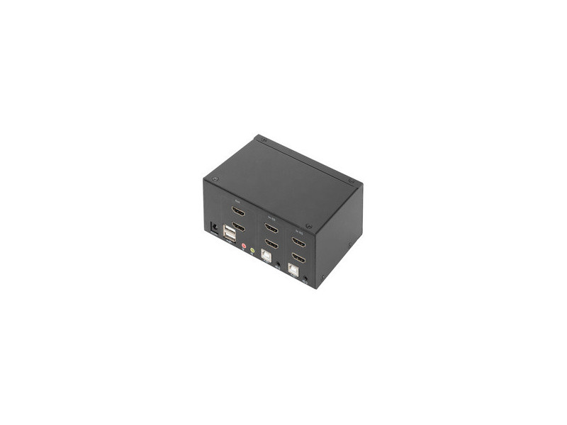 DIGITUS Commutateur KVM, 2 ports, double affichage, 4K, HDMI