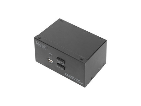 DIGITUS Commutateur KVM, 2 ports, double affichage, 4K, HDMI