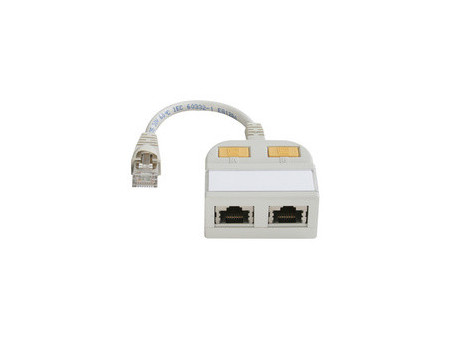Telegärtner T-Adaptateur avec câble de raccordement, Cat.5e,