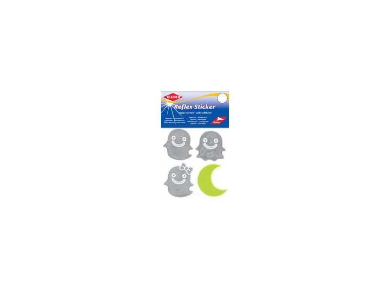 KLEIBER Sticker réfléchissant 'Fantôme & lune', argent/jaune