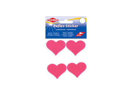 KLEIBER Sticker réfléchissant 'Coeurs', rose fluo