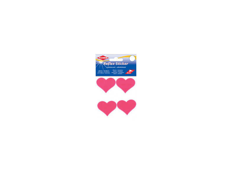 KLEIBER Sticker réfléchissant 'Coeurs', rose fluo