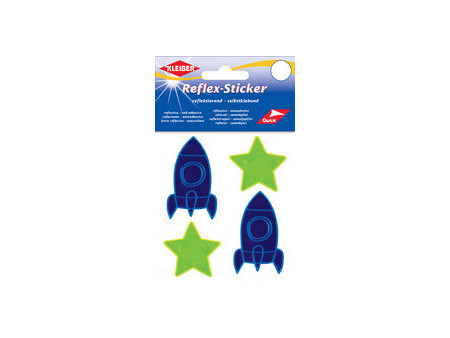 KLEIBER Sticker réflechissant 'étoile & fusée', jaune/bleu