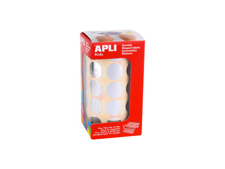 APLI kids Gommettes 'Rond' en rouleau, argent