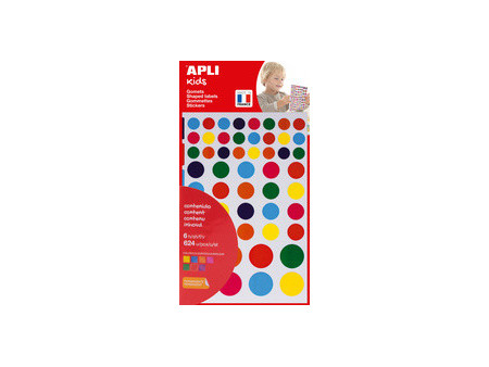 APLI kids Gommettes 'Rond', couleurs pastel, assorti