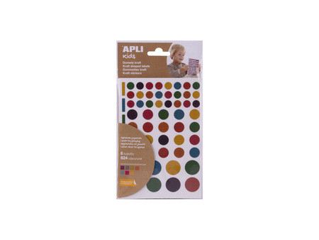 APLI kids Gommettes 'Rond', kraft nature, en sachet