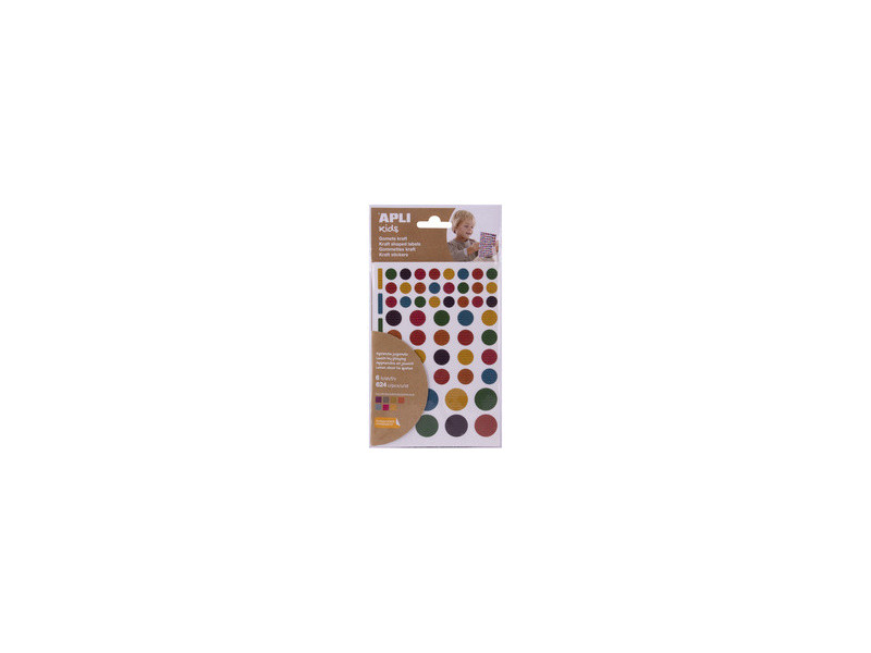 APLI kids Gommettes 'Rond', kraft nature, en sachet