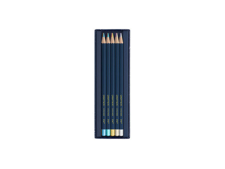 CARAN D'ACHE Crayons de couleur COSMIC BLUE, 10 pièces