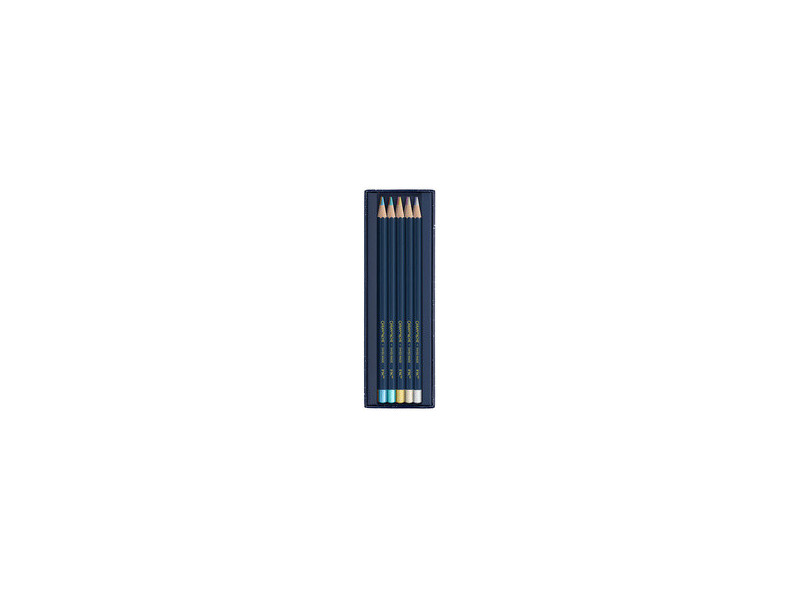 CARAN D'ACHE Crayons de couleur COSMIC BLUE, 10 pièces