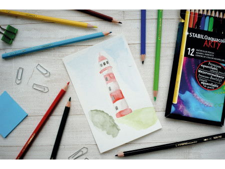 STABILO Crayon de couleur aquacolor 'ARTY', étui métallique
