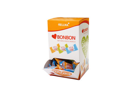 HELLMA Bonbon en coeur, dans un présentoir en carton