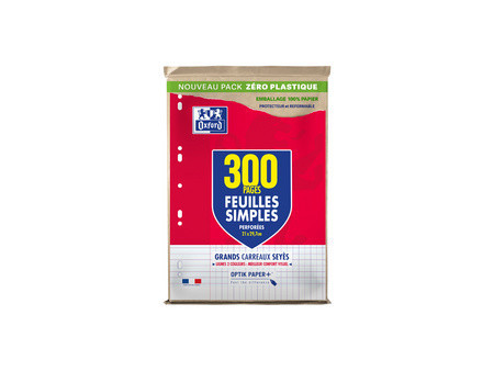 Oxford Feuilles simples perforées, A4, Seyès, Offre Spéciale