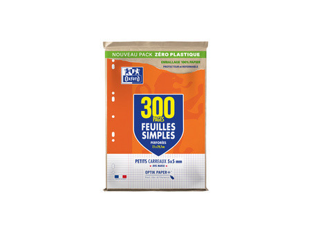 Oxford Feuilles simples perforées, A4, Seyès, Offre Spéciale