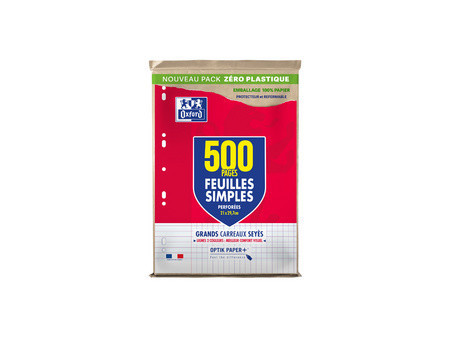 Oxford Feuilles simples perforées, A4, Seyès, MAXI PACK