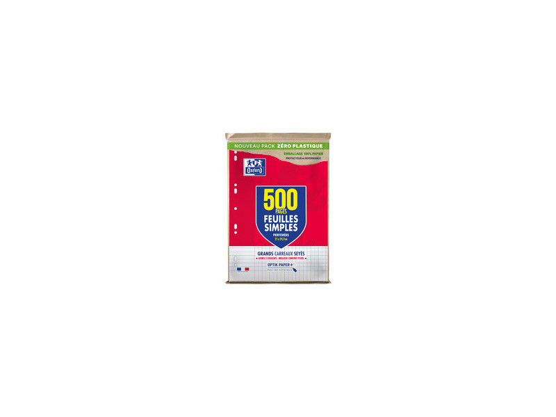 Oxford Feuilles simples perforées, A4, Seyès, MAXI PACK