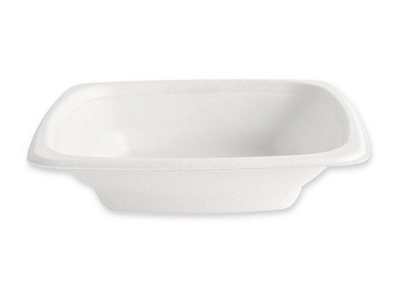 NATURE Star Plat en canne à sucre, carré, 400 ml, blanc