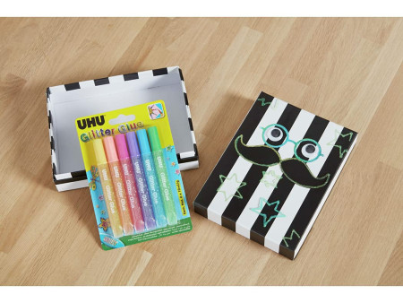 UHU Colle scintillante Glitter Glue Shiny, contenu:6 x 10 ml