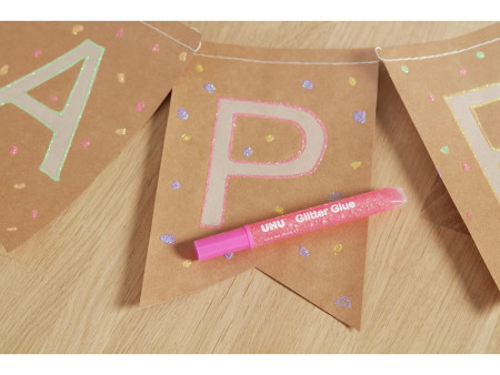 UHU Colle scintillante Glitter Glue Shiny, contenu:6 x 10 ml