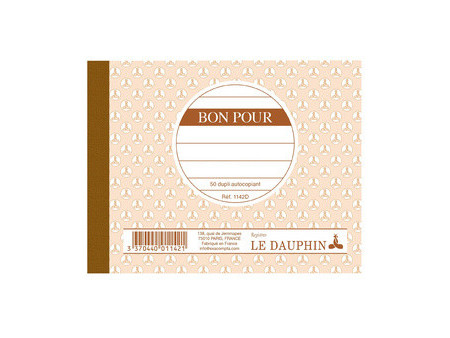 LE DAUPHIN Manifold 'Bon pour', 105 x 135 mm, dupli