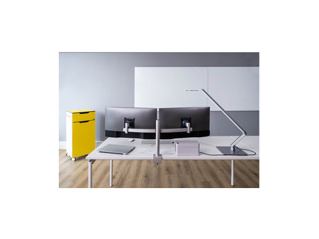 DURABLE Support double pour 2 écrans, pince de fixation