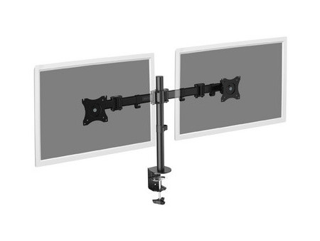 DIGITUS Support double écran universel, fixation par serrage