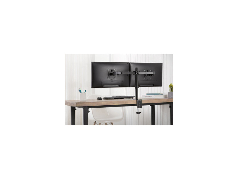 DIGITUS Support double écran universel, fixation par serrage