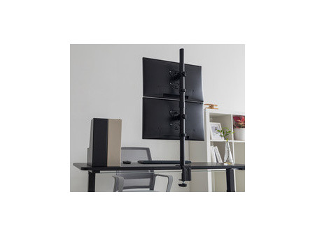 DIGITUS Support double écran universel, vertical, noir