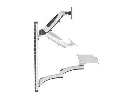 DIGITUS Support pour écran avec porte-clavier/souris, blanc