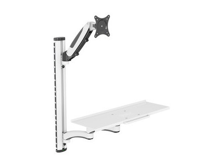 DIGITUS Support pour écran avec porte-clavier/souris, blanc