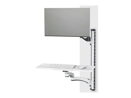 DIGITUS Support pour écran avec porte-clavier/souris, blanc