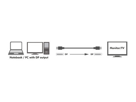 LogiLink Câble de raccordement DisplayPort 1.4, 1,0 m, noir