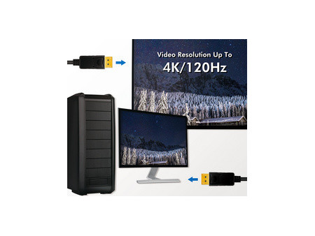 LogiLink Câble de raccordement DisplayPort 1.4, 1,0 m, noir
