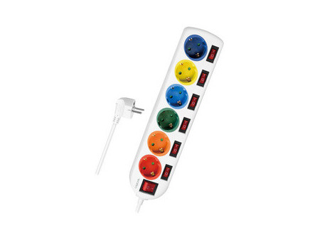 LogiLink Multiprise, 6 prises avec 7 interrupteurs