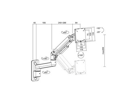 LogiLink Bras support pour écran pour montage mural