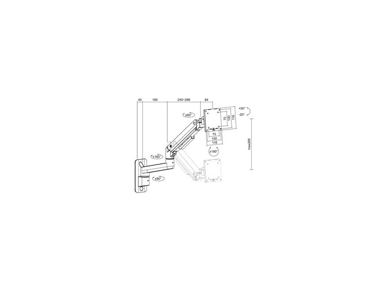 LogiLink Bras support pour écran pour montage mural