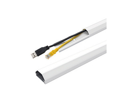 LogiLink Goulotte à câbles, en aluminium, 1.100 mm, blanc
