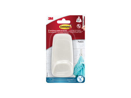 3M Command Crochet pour salle de bain design, blanc