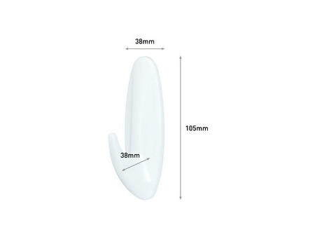 3M Command Crochet pour salle de bain design, blanc