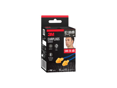 3M Bouchons antibruit 1271, avec cordelette, orange