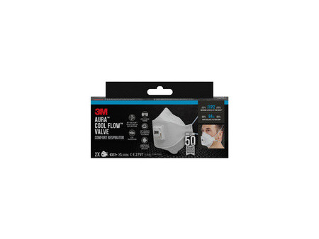 3M Masque Aura Comfort Cool Flow 9322+, FFP2, lot de 2