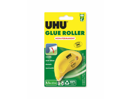 UHU Roller de colle Dry & Clean Roller, non permanent