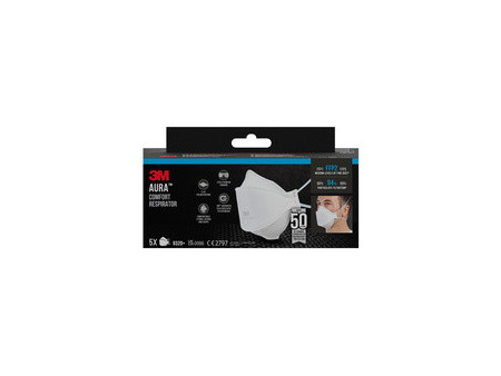 3M Masque respiratoire Aura 9320+ FFP2, sans valve, lot de 5