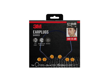 3M Arceau antibruit 1310 + 2 paires de bouchons de rechange