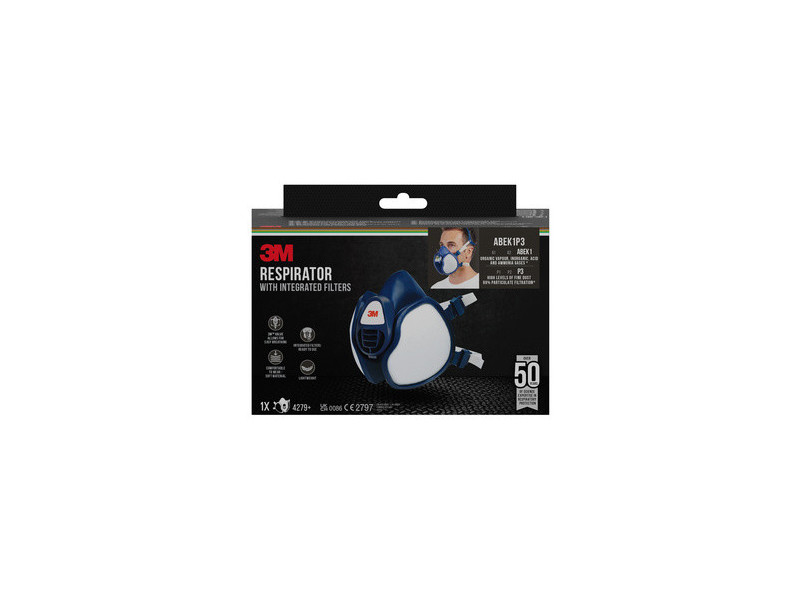 3M Demi-masque respiratoire 4279+, ABEK1P3, bleu/blanc