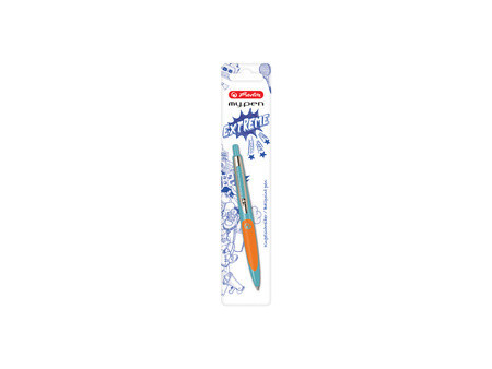 herlitz Stylo à bille rétractable my.pen, turquoise/orange