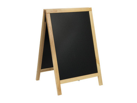 Securit Panneau trottoir DELUXE, avec tableau noir, hêtre