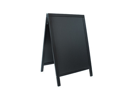 Securit Panneau trottoir WOODY, avec tableau noir, noir